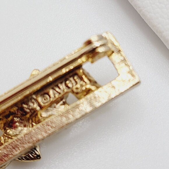 Vtg Avon Gilded Morning Glory Bar Brooch Gold Tone Floral Collectible Exc Cond - Picture 4 of 4